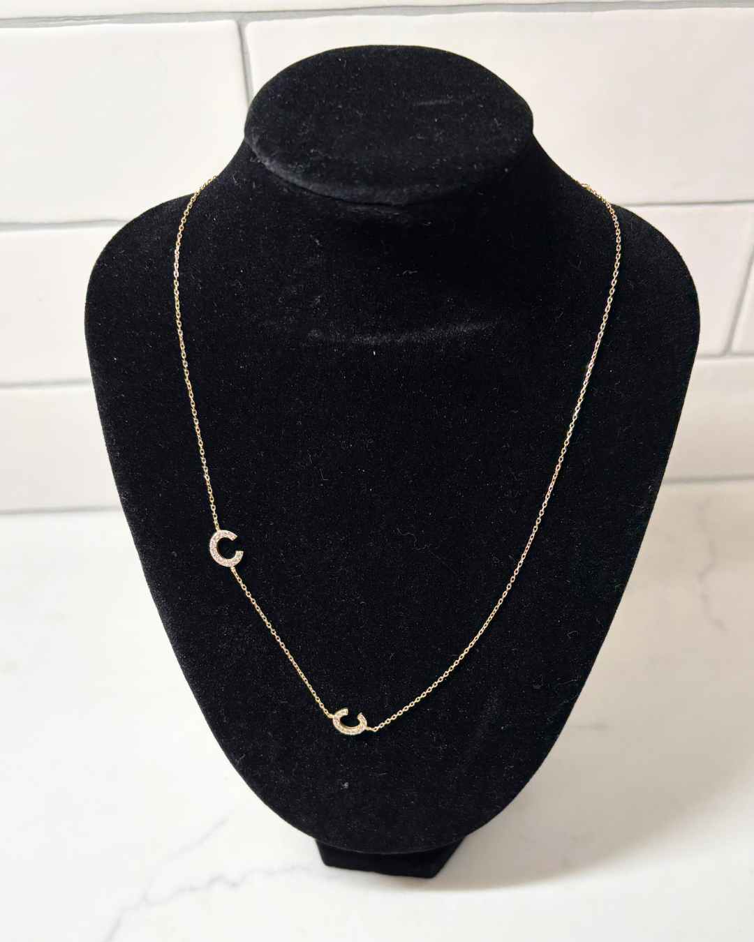 Champagne Initials Necklace