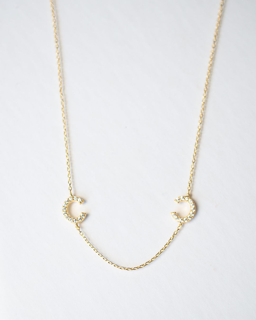 Champagne Initials Necklace